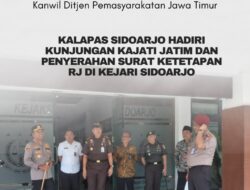 Kalapas Sidoarjo Hadiri Kunjungan Kajati Jatim dan Penyerahan Surat Ketetapan RJ di Kejari Sidoarjo