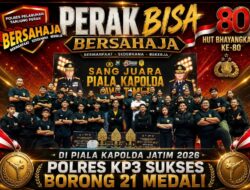 Perak BISA”, HUT Bhayangkara ke-80 di Piala Kapolda Jatim 2026 Polres KP3 Sukses Borong 21 Medali