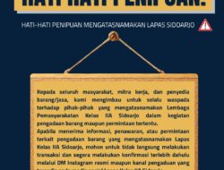 Waspada Penipuan, Lapas Sidoarjo Imbau Masyarakat Lakukan Konfirmasi Pengadaan Barang Melalui Kanal Resmi