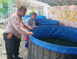 Bhabinkamtibmas Benowo Dukung Ketahanan Pangan dengan Sambangi Kelompok Tani Budidaya Lele
